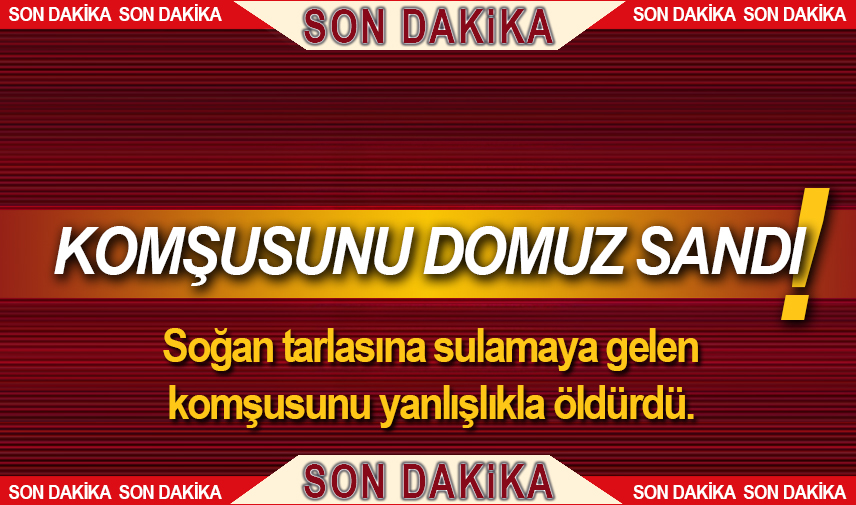 Komşusunu domuz sanıp tüfekle vurarak öldürdü